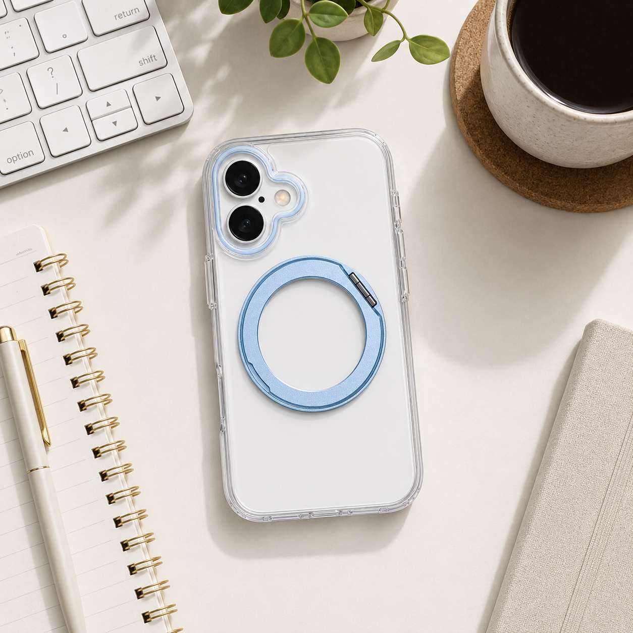 iPhone Magsafe 360 Rotating HaloGrip Clear Case