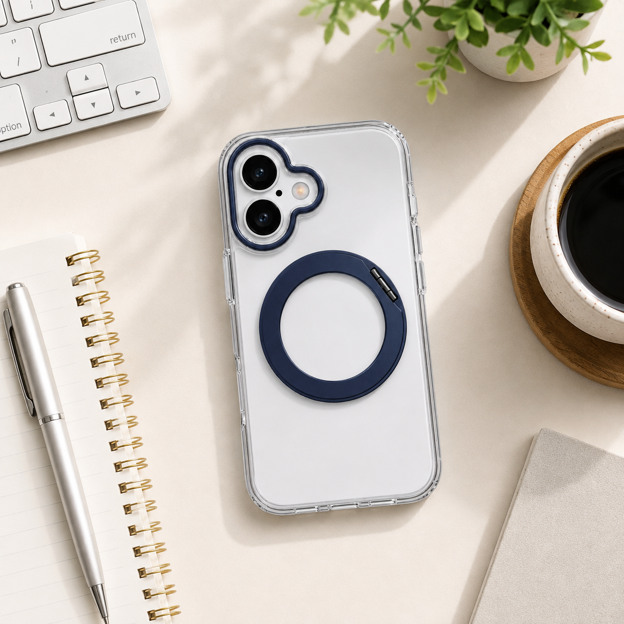 iPhone Magsafe 360 Rotating HaloGrip Clear Case