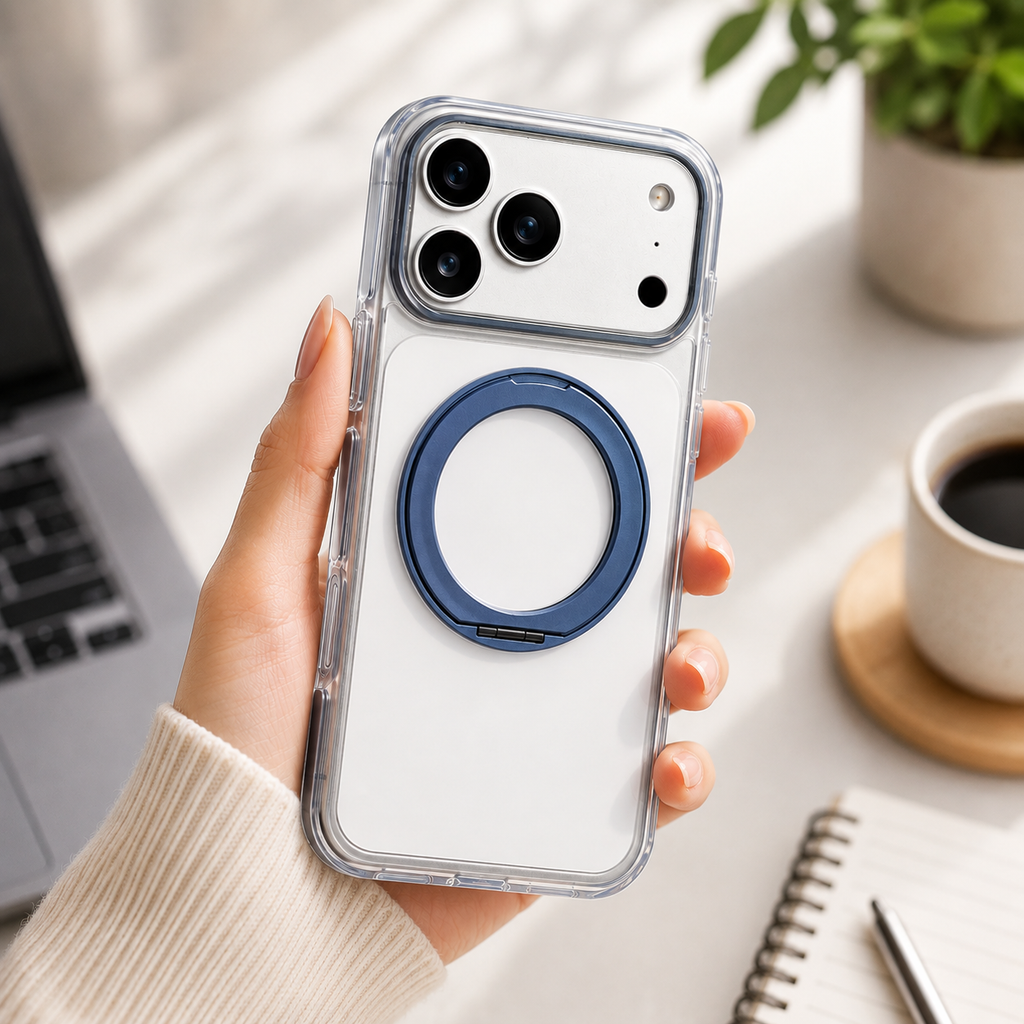 iPhone Magsafe 360 Rotating HaloGrip Clear Case