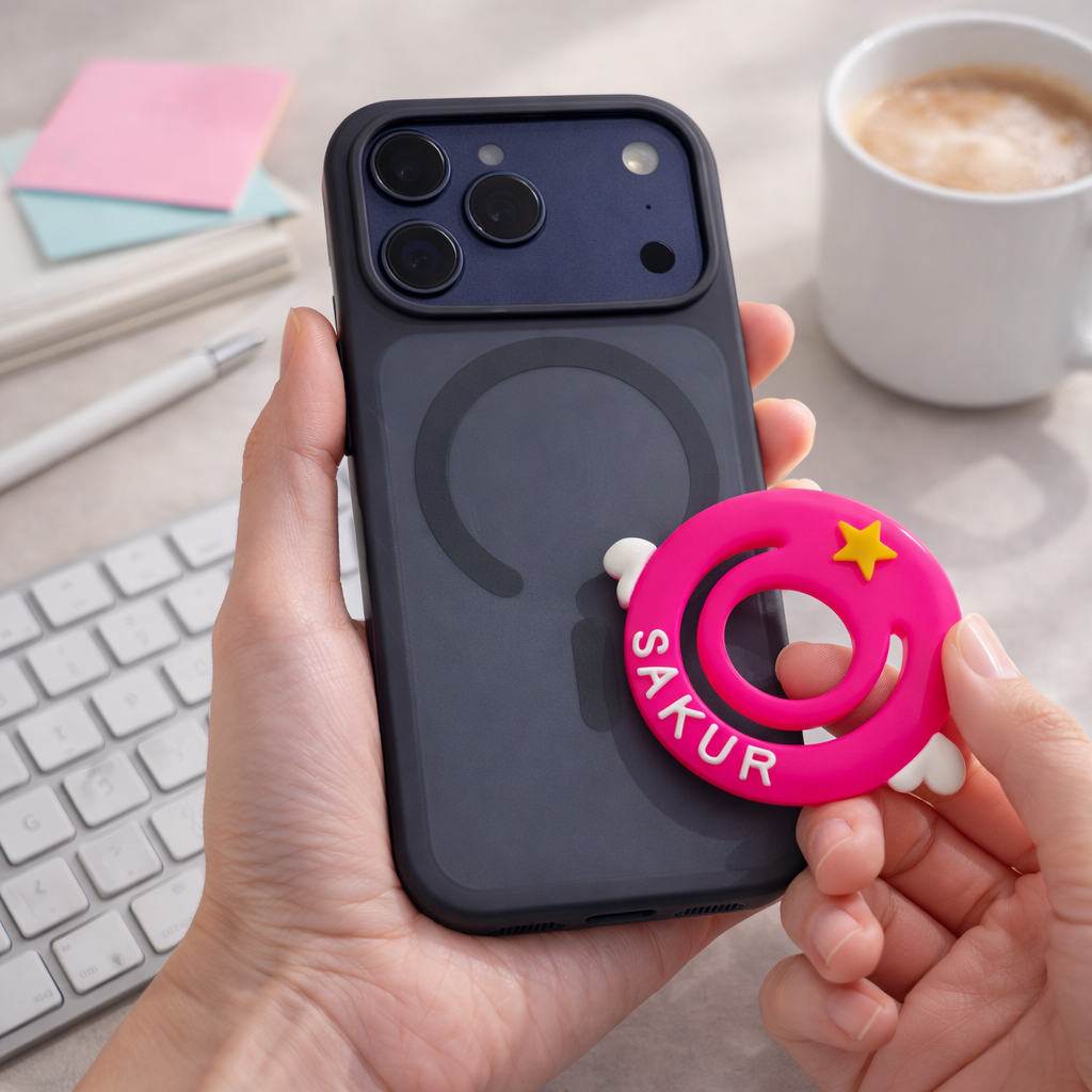 Star Pop (Hot Pink) Magnetic Grip & stand