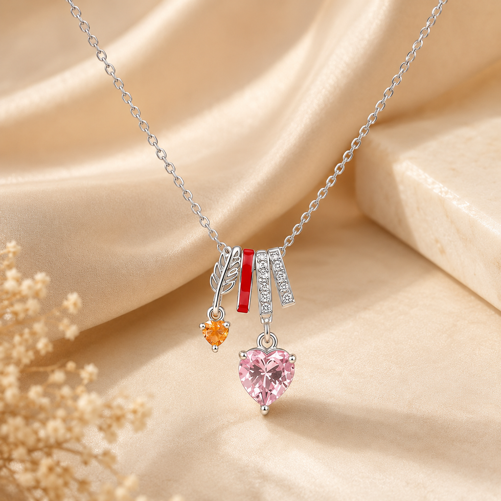 Scarlet Heart Charm Necklace