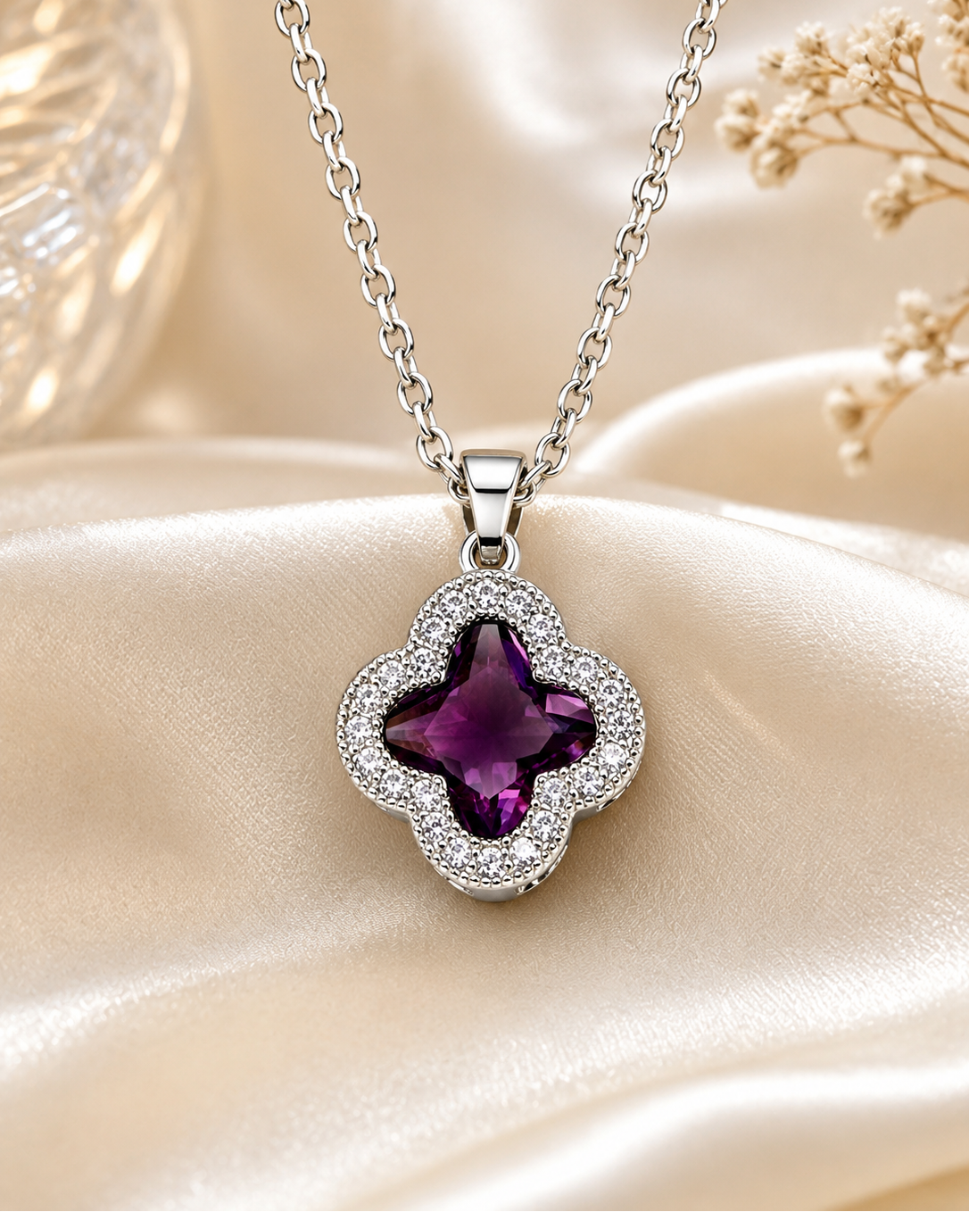 Amethyst Clover Pendant
