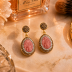 Pale Pink Natural Stone Drop Earring