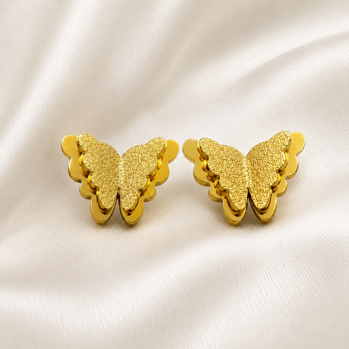 Golden Butterfly Stud Earrings