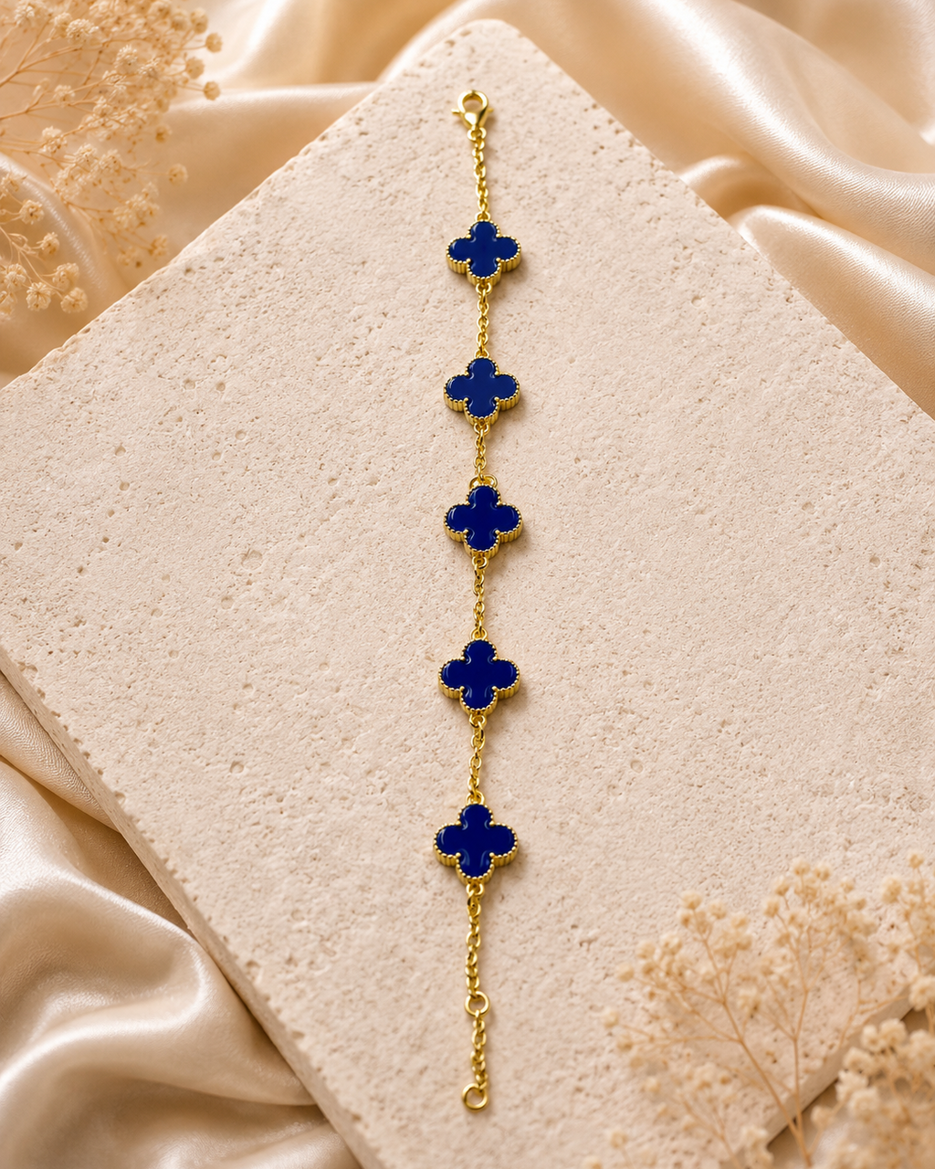 Navy Blue Clover Bracelet