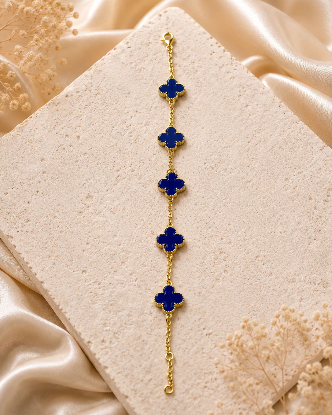 Navy Blue Clover Bracelet