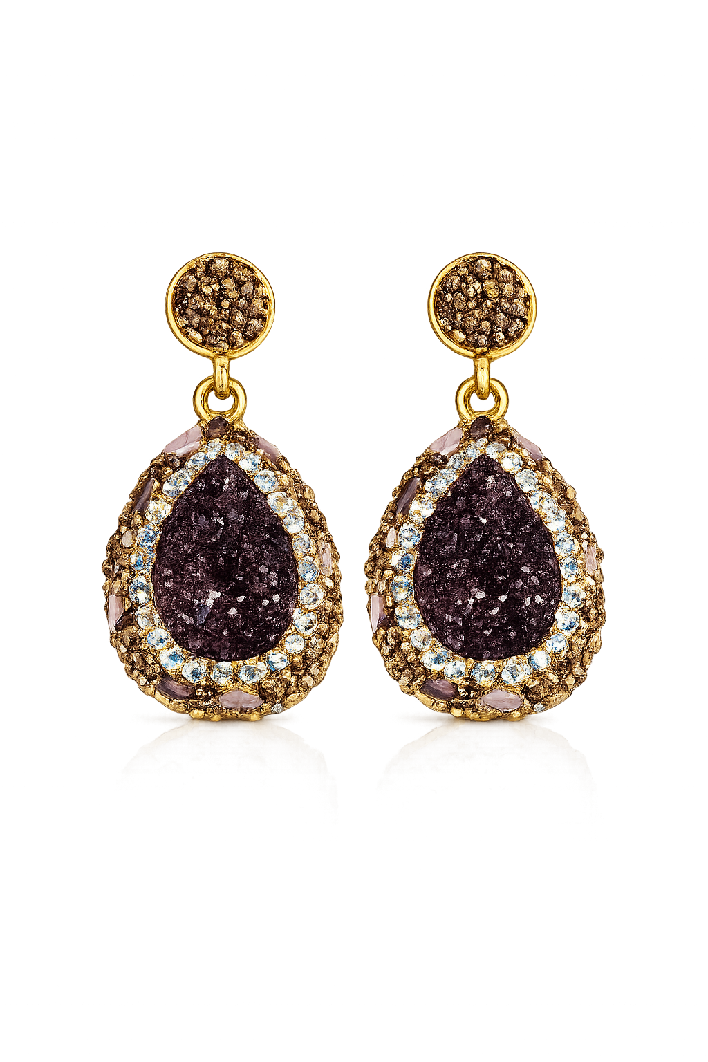 Deep Plum Natural Stone Earring