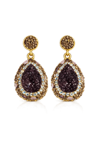 Deep Plum Natural Stone Earring