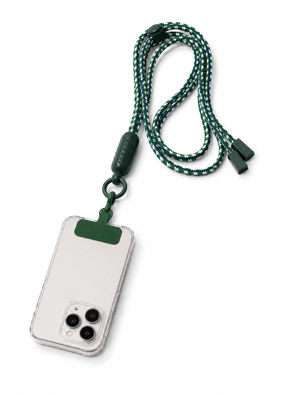 Forest Green, Blue & White Crossbody Phone Lanyard
