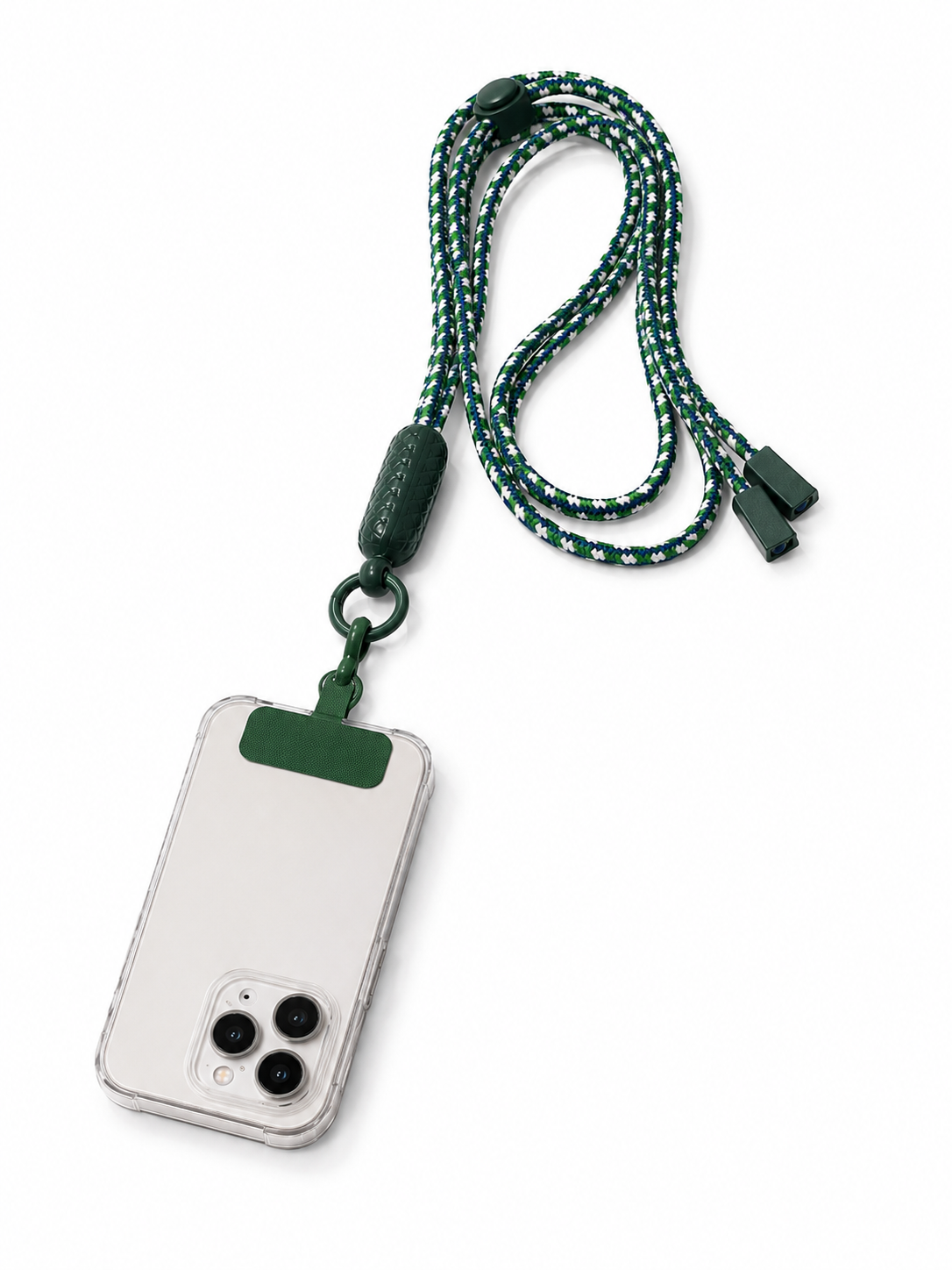Forest Green, Blue & White Crossbody Phone Lanyard