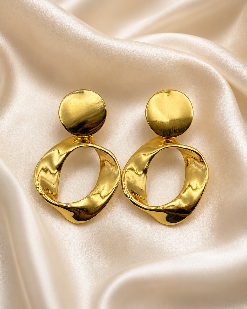 Golden Dangle Hoop Earrings