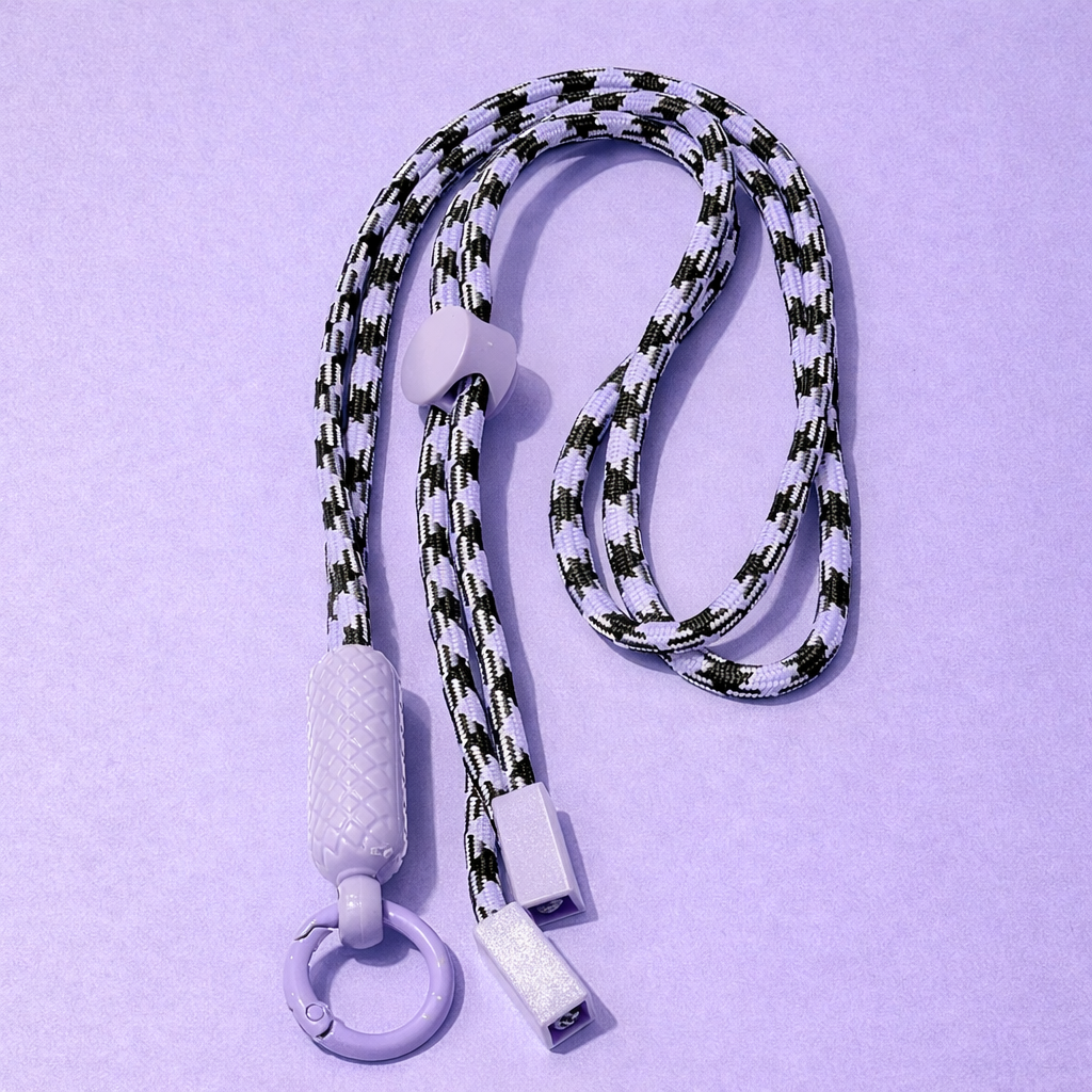 Lavender and Black Crossbody Phone Lanyard