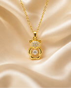 Golden Teddy Charm Necklace