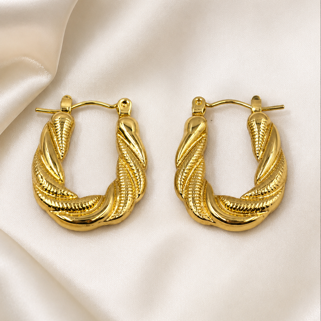 The Chunky Gold Twist Hoop