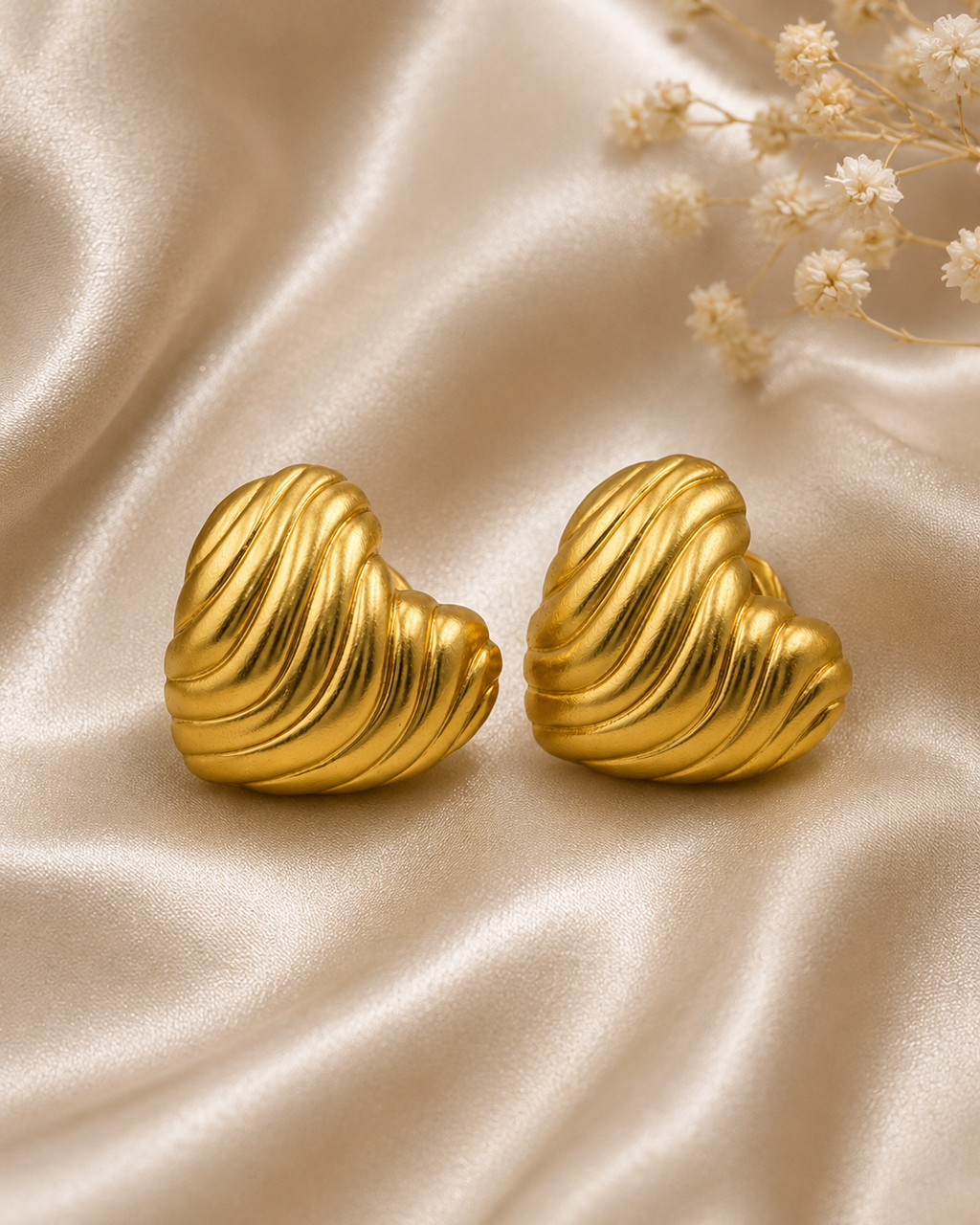 Textured Heart Earrings