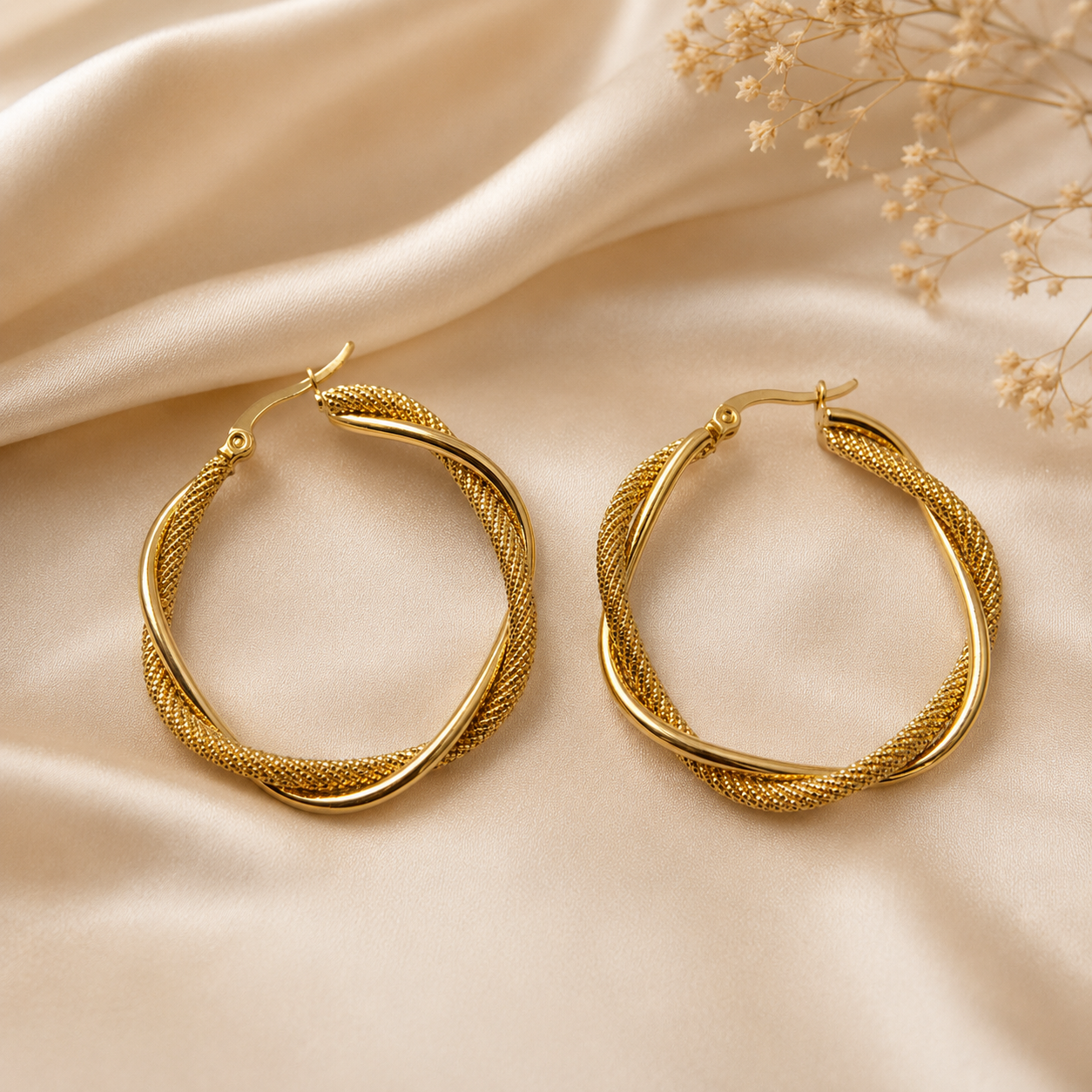 Lustre Twist Hoops