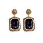 Deep Purple Natutal Stone Earring