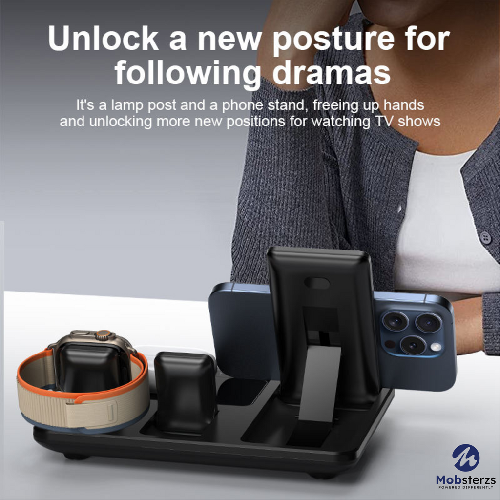 4-in-1 Fast 15W Portable Multi-Functional Wireless Charging Dock
