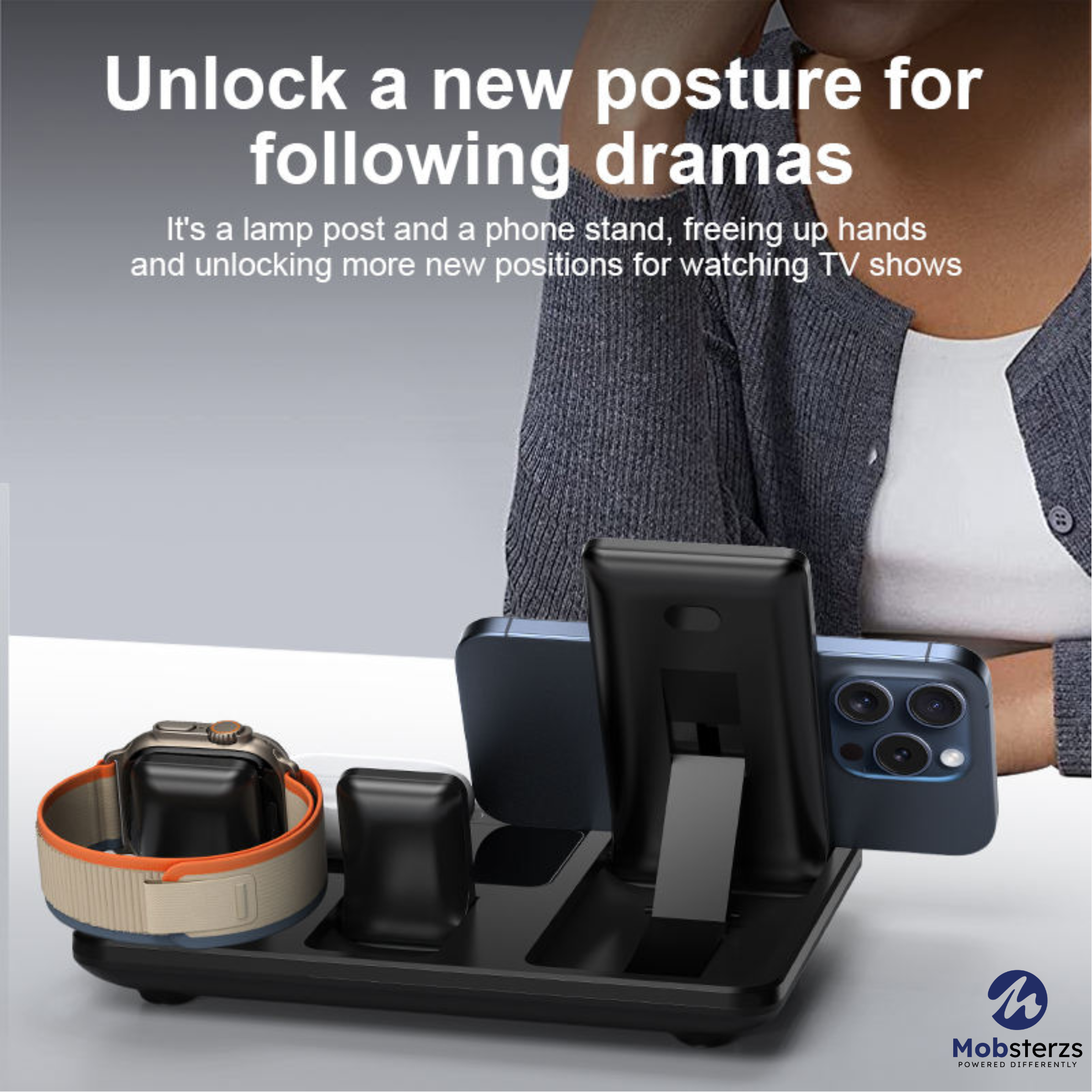 4-in-1 Fast 15W Portable Multi-Functional Wireless Charging Dock