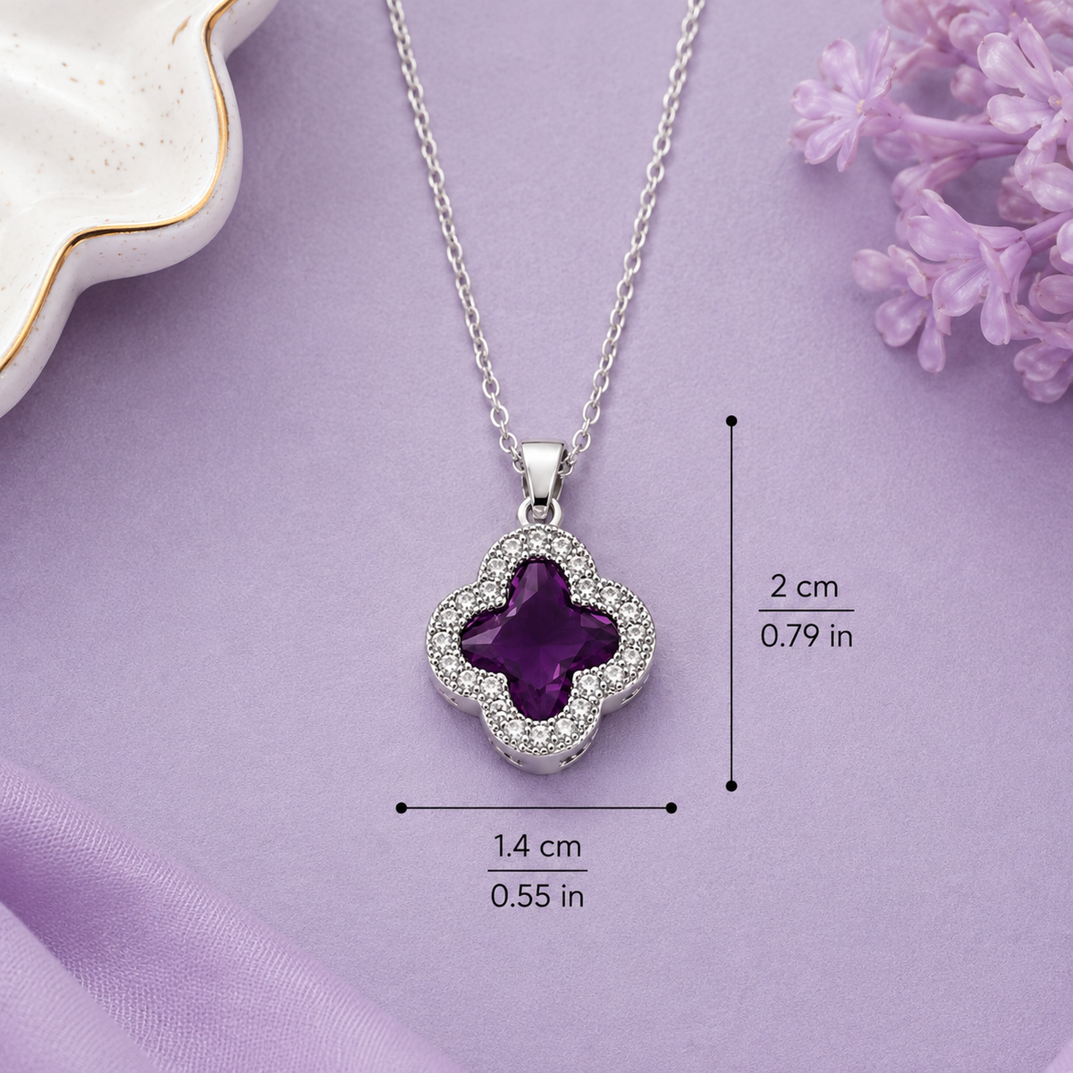 Amethyst Clover Pendant