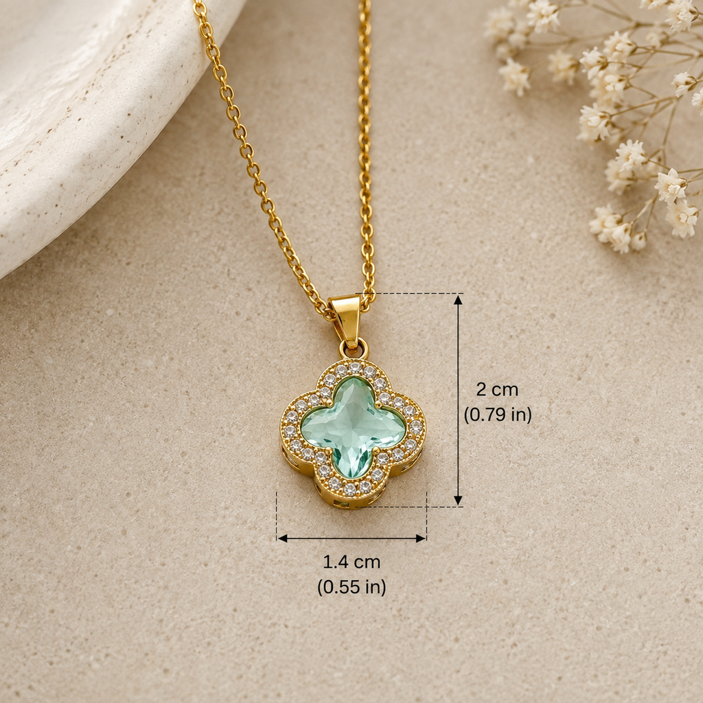 Pistachio Clover Necklace