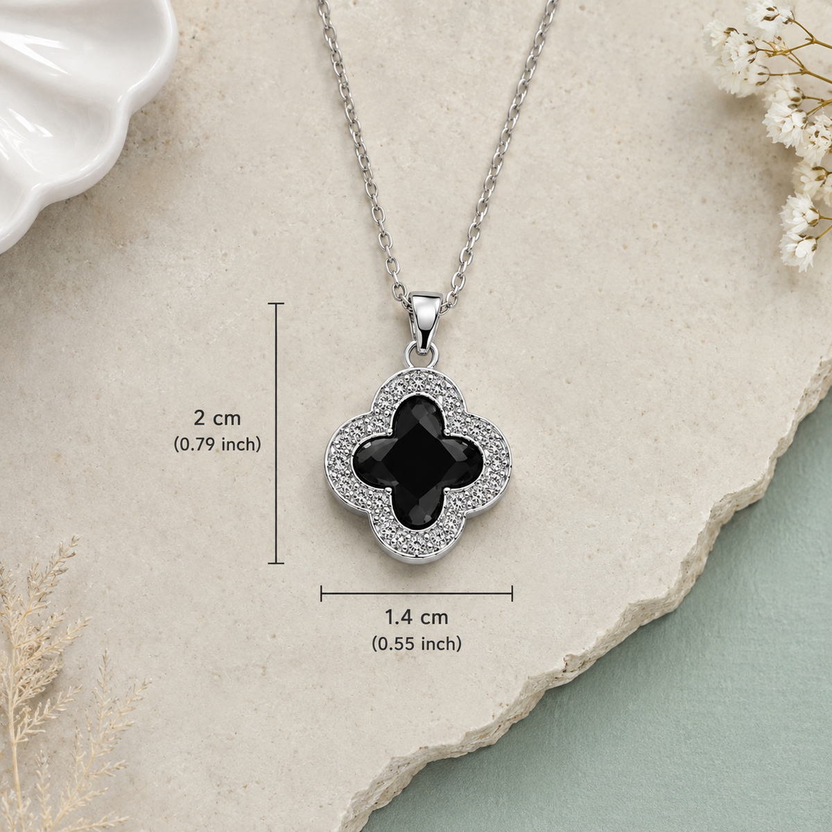 Midnight Clover Necklace