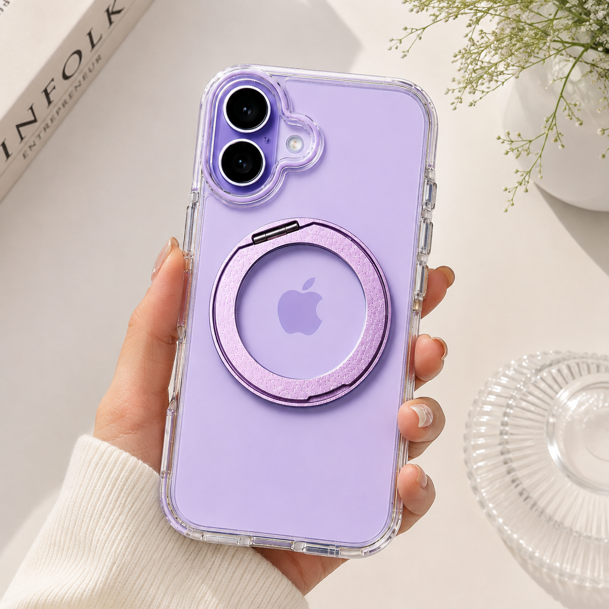 iPhone Magsafe 360 Rotating HaloGrip Clear Case