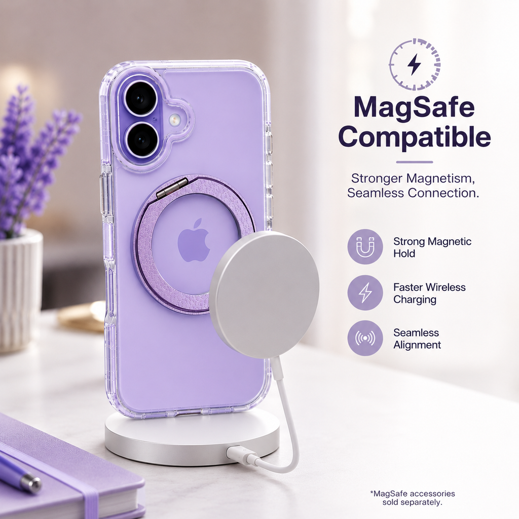 iPhone Magsafe 360 Rotating HaloGrip Clear Case