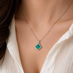 Aqua Mint Clover Necklace