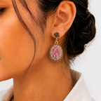 Pale Pink Natural Stone Drop Earring