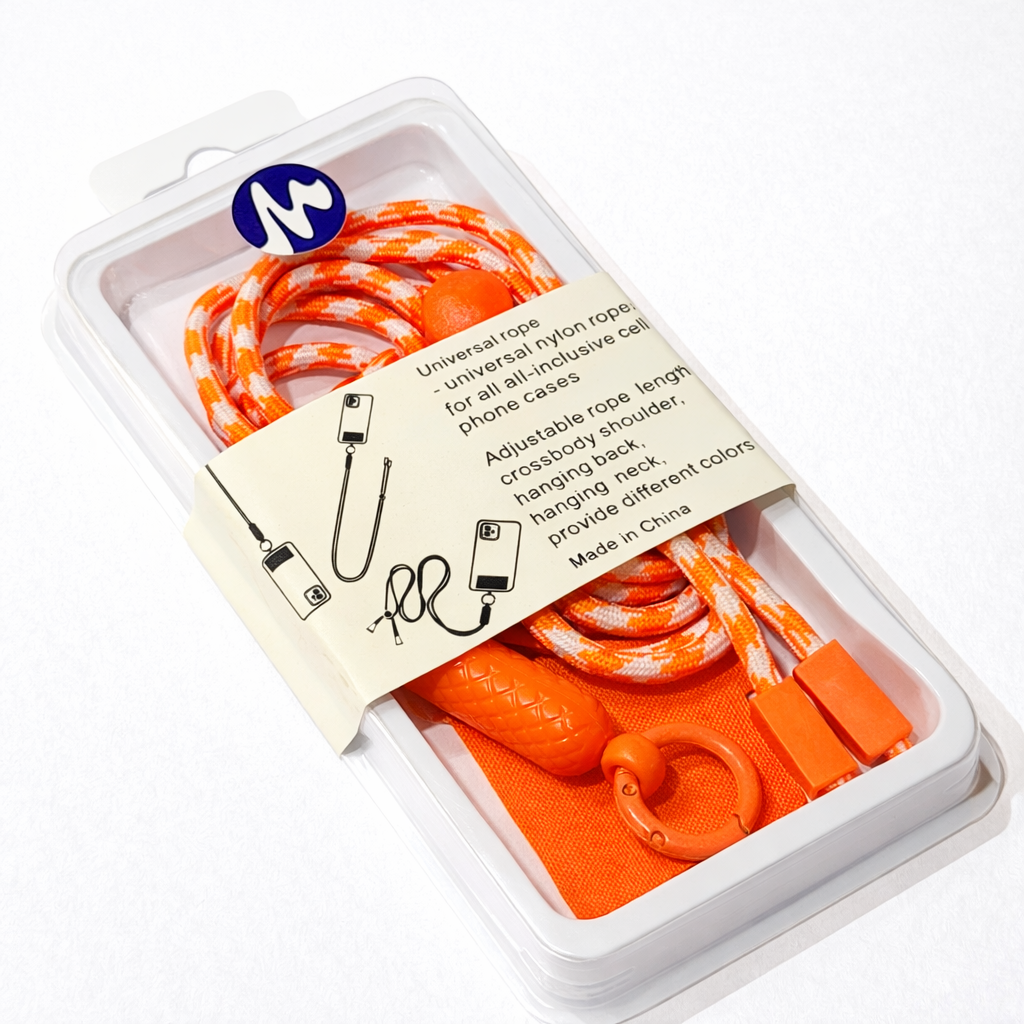 Orange & white Crossbody Phone Lanyard