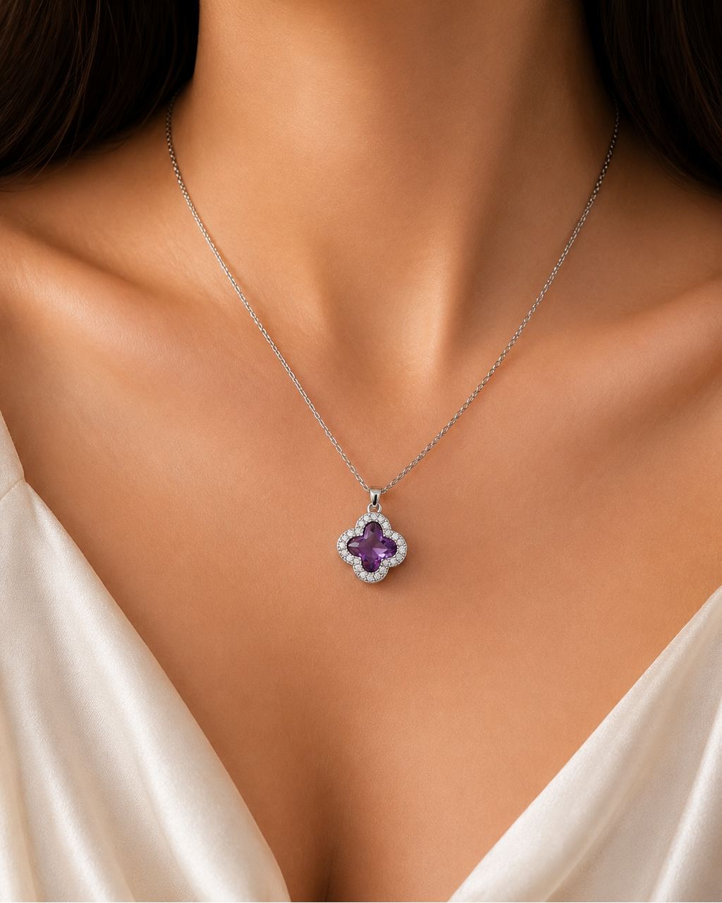 Amethyst Clover Pendant