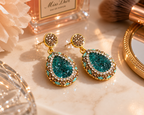 Green Natural Stone Drop Earring