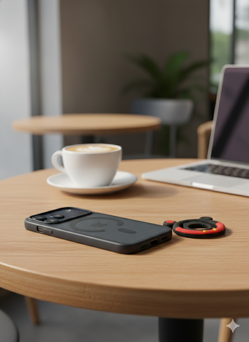 Midnight Pop (Black & Red) Magnetic Grip & stand