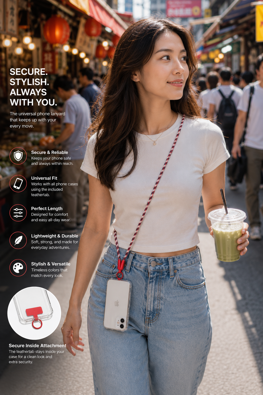 TriTone Crossbody Phone Lanyard