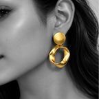 Golden Dangle Hoop Earrings