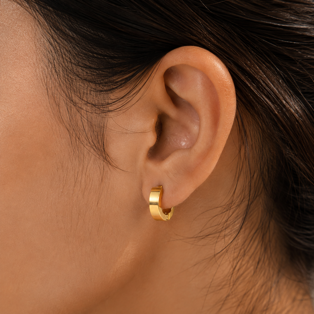 Golden Bold Huggie Earrings