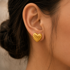 Textured Heart Earrings