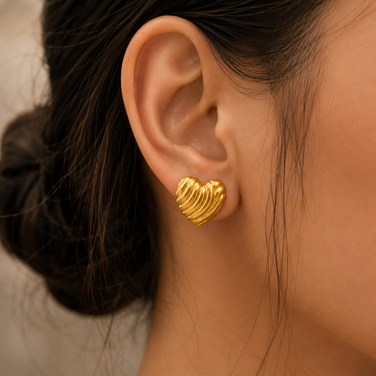 Textured Heart Earrings