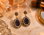 Deep Plum Natural Stone Earring