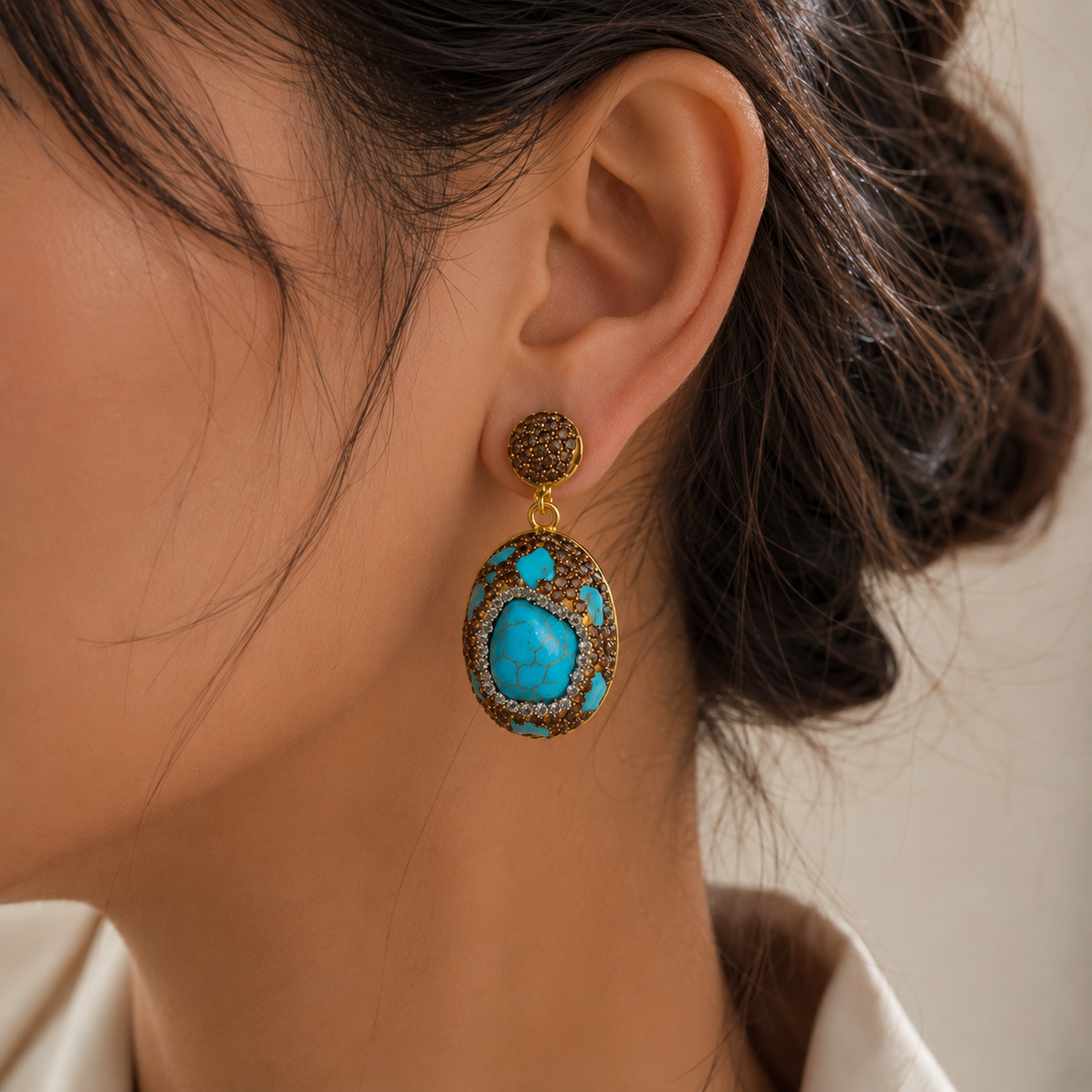 Turquoise Natural Stone Earring
