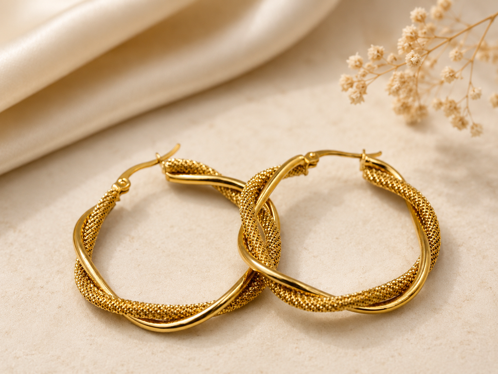 Lustre Twist Hoops