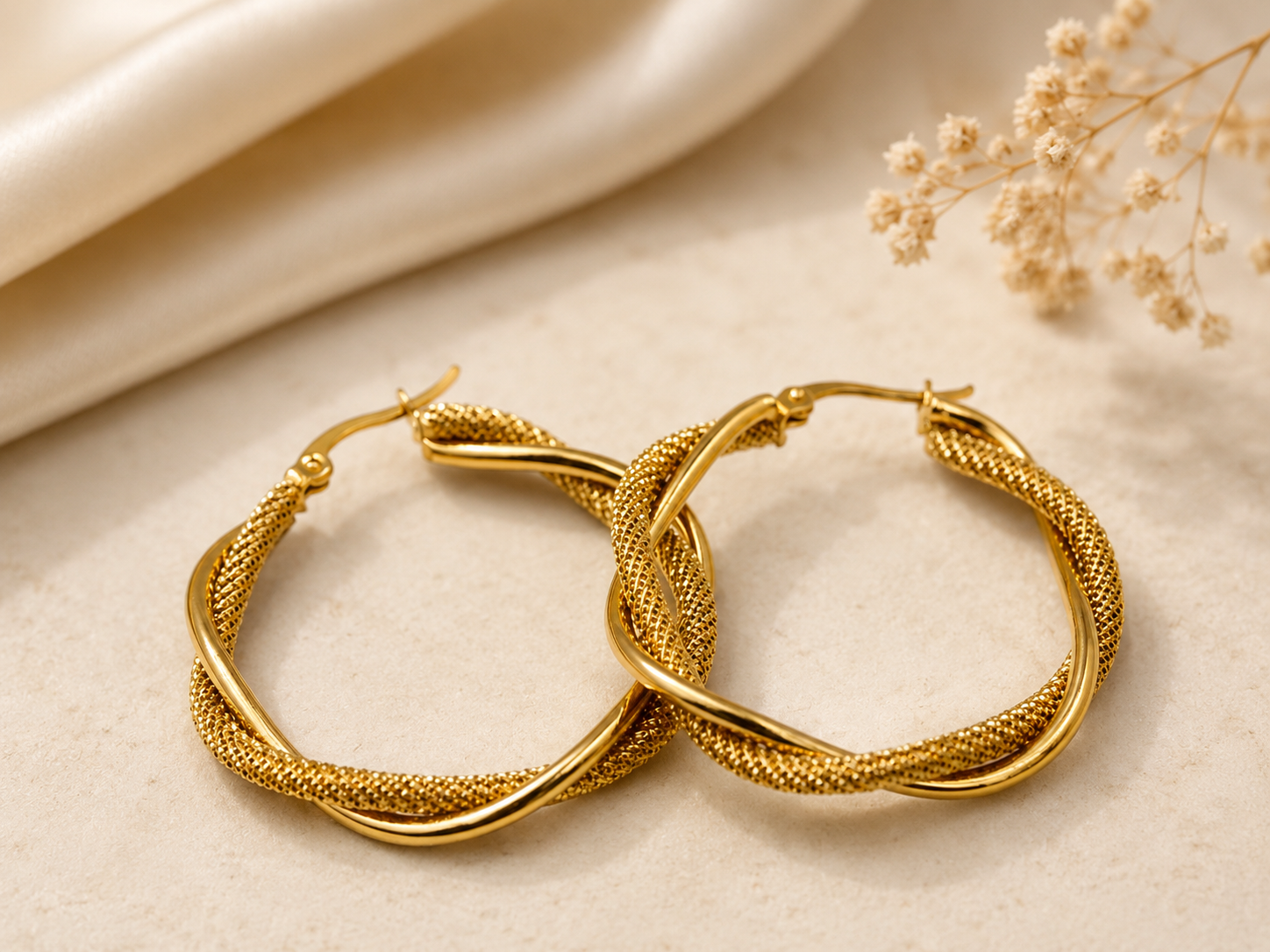 Lustre Twist Hoops