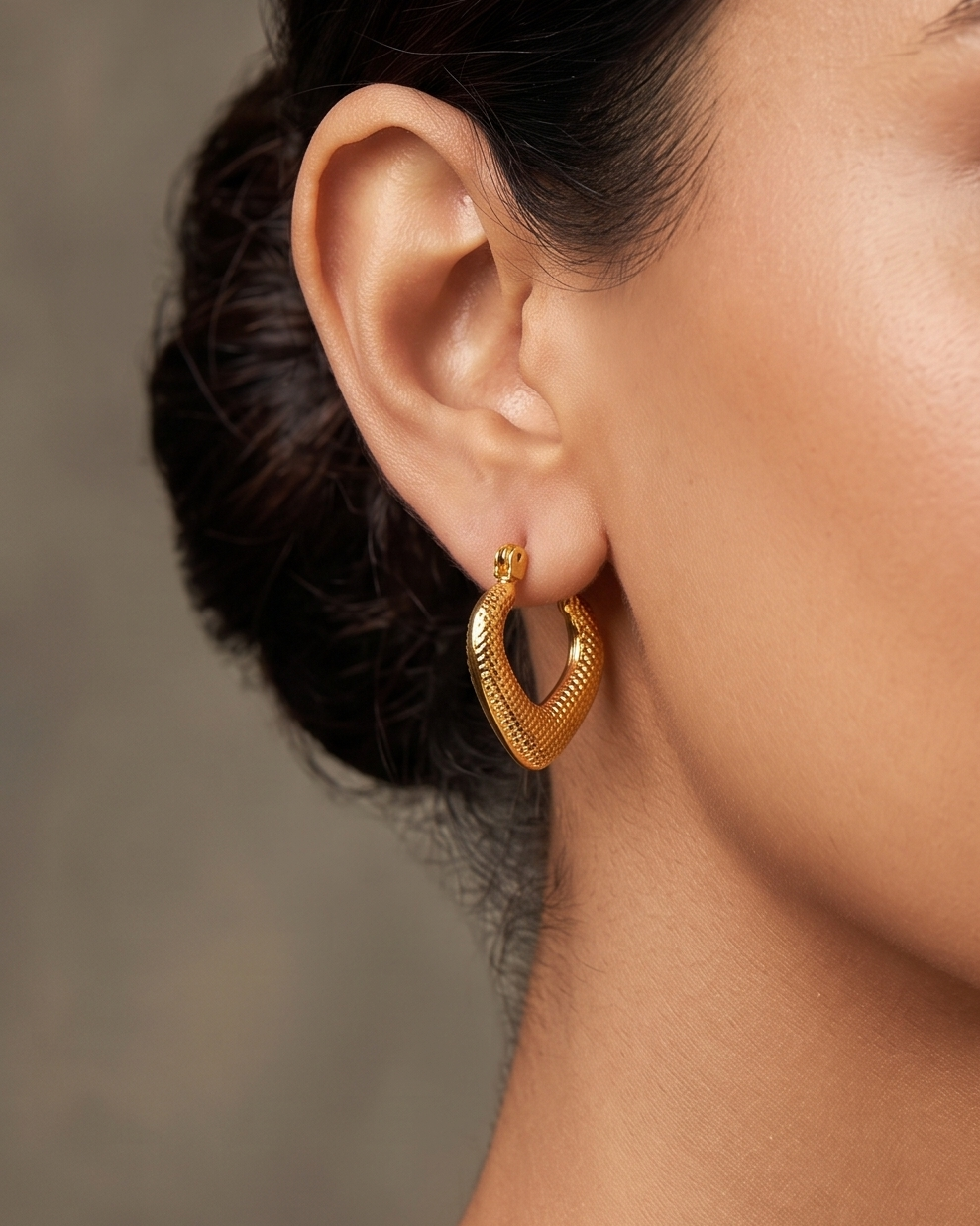 The Stippled Gold Hoop