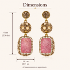 Pink Natural Stone Drop Earring