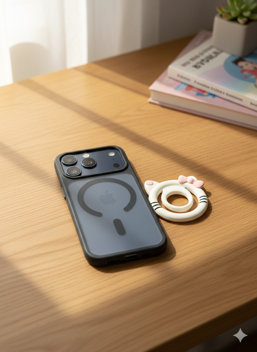 Blush Paws (White & Pink) Magnetic Grip & stand