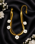 Golden Floral Chain Bracelet
