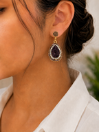 Deep Plum Natural Stone Earring