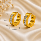 Golden Crystal Huggie Hoop Earrings