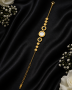 Golden Black & White Stone Bracelet